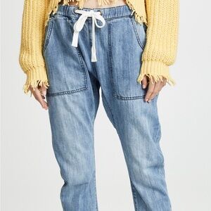Pull on loose fit ankle jean